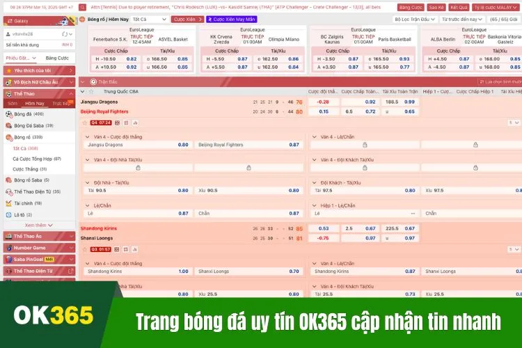 Trang bóng đá uy tín OK365 cập nhận tin nhanh từ nguồn chất lượng