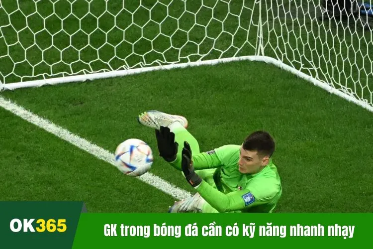 GK trong bóng đá cần có kỹ năng nhanh nhạy